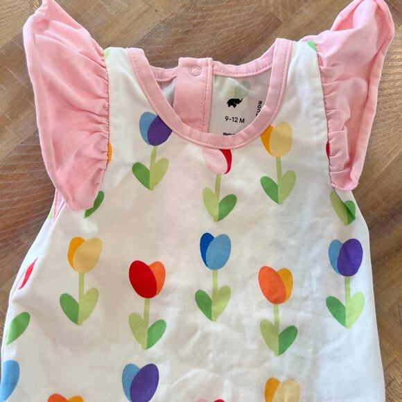 Monica + Andy Baby 1pc Rainbow Tulips Outfit Girls Size 9-12 months - Picture 2 of 5
